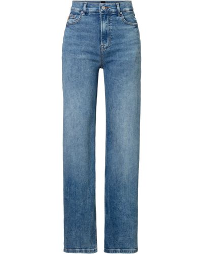 BOSS ORANGE Straight-Jeans C_MARLENE HR 2.0 Premium mode mit BOSS Leder-Badge - Blau