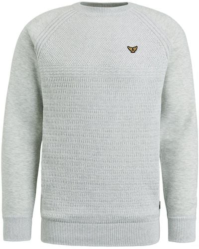 PME LEGEND Strickpullover R-neck knit sweat combination - Grau