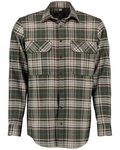 OS-Trachten Trachtenhemd Trizu Langarmhemd mit 2 Pattentaschen - Grün