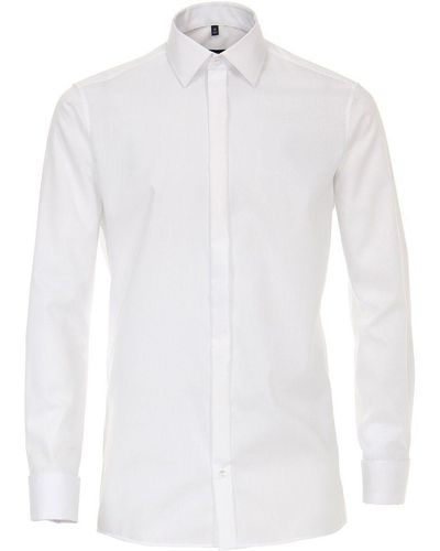 CASA MODA Langarmhemd Übergrößen festliches Hemd weiß bügelfrei