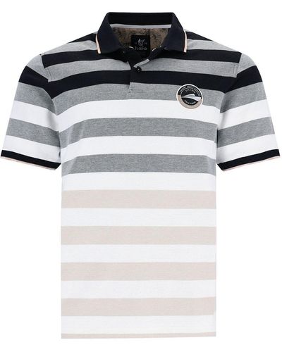 Hajo Poloshirt Piqué-Polo in garngefärbten Streifenverlauf - Schwarz