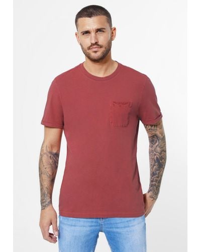 Street One Men T-Shirt mit Brusttasche - Rot