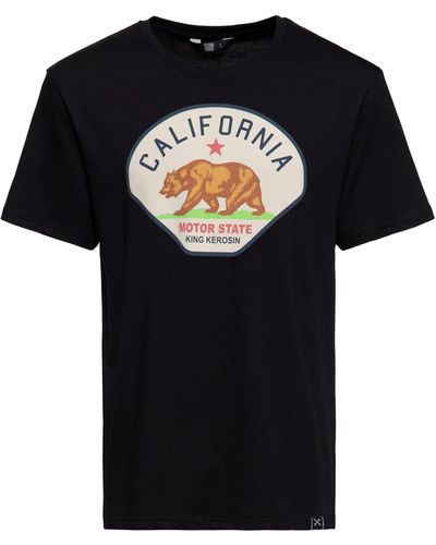 King Kerosin Print-Shirt California Motor State (1-tlg) mit kalifornischem Logo - Schwarz