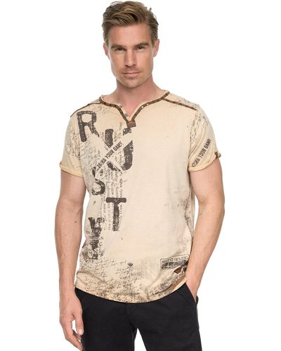 Rusty Neal T-Shirt im Used-Look - Natur
