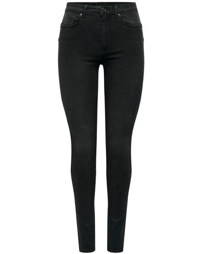 ONLY Skinny-fit-Jeans POWER (1-tlg) Plain/ohne Details - Schwarz