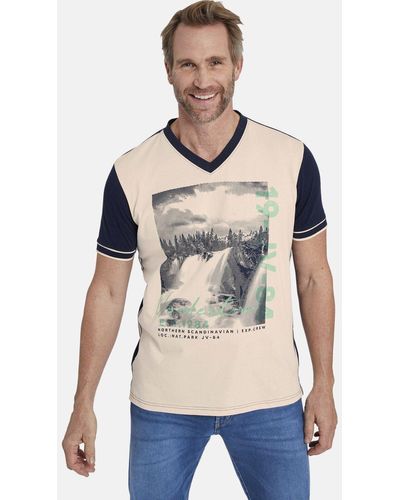 Jan Vanderstorm T-Shirt KISPING Rückenteil in Kontrastfarbe - Weiß