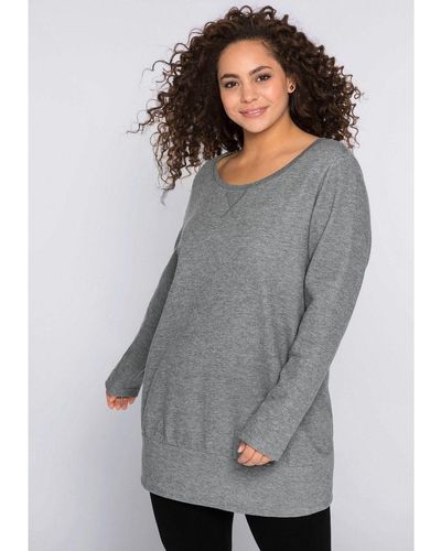 Sheego Sweatshirt Große Größen mit Anti-Pilling-Ausrüstung - Grau