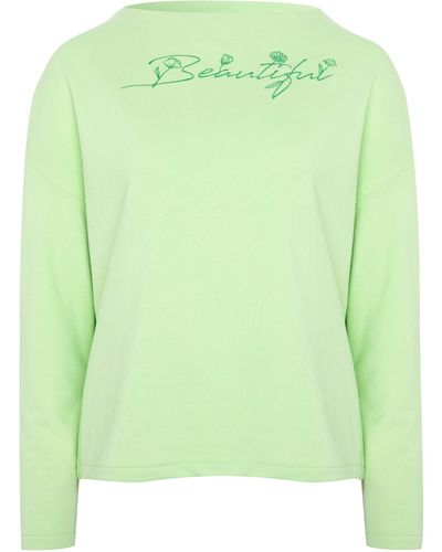 OKLAHOMA PREMIUM DENIM Sweatshirt mit raffiniertem Schnitt - Grün