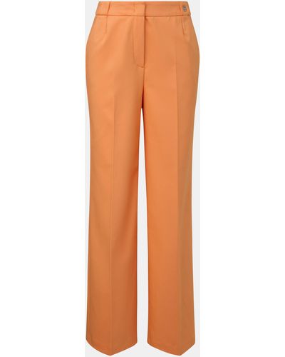 Comma, Stoffhose Regular: Hose mit Bügelfalten Logo - Orange