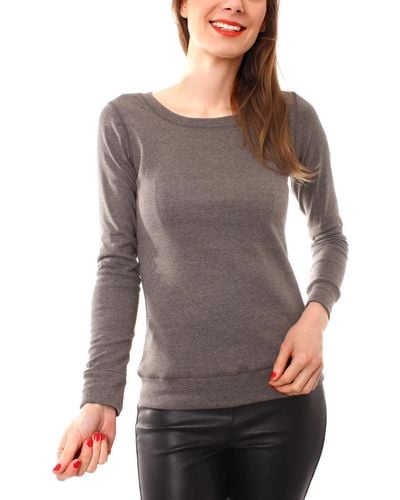 Muse Rundhalsshirt Leichtes Basic Sweatshirt Slim Fit 3237 - Grau
