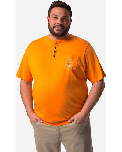 Boston Park T-Shirt Henley Halbarm Bauchfit bis Gr. 84/86 - Orange