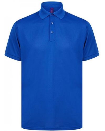 Henbury Poloshirt Recycled Polyester Polo Shirt - Blau