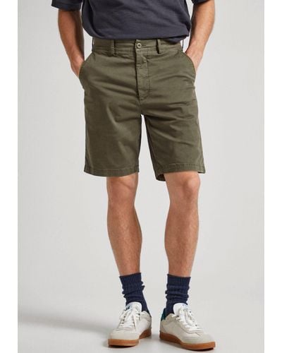 Pepe Jeans Shorts mit Markenlabel - Grün