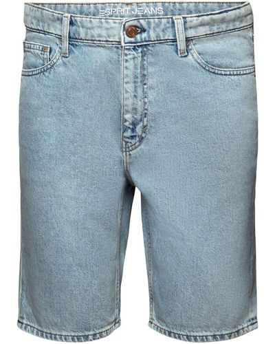 Esprit Jeansbermudas Lockere Jeansshorts mit mittelhohem Bund - Blau