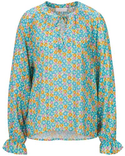 Rich & Royal Langarmbluse printed blouse ecovero - Grün
