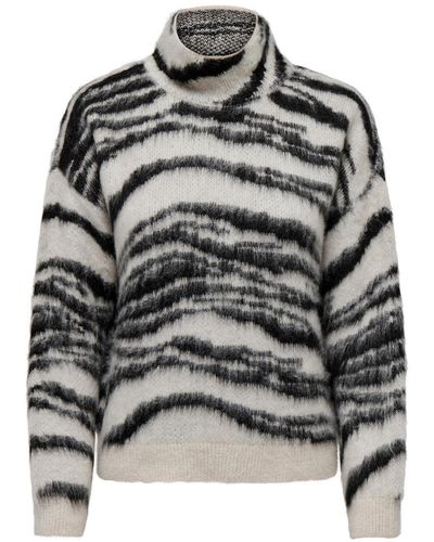 ONLY Sweatshirt ONLLITA LS STRUCTURE HIGHNECK KNT in Grün | Lyst DE