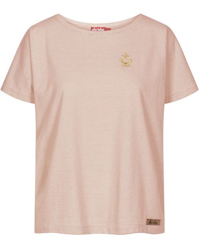 Derbe T-Shirt Golden Anchor Striped - Pink