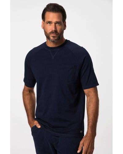 JP1880 T-Shirt Halbarm Vintage-Look Rundhals bis 8 XL - Blau