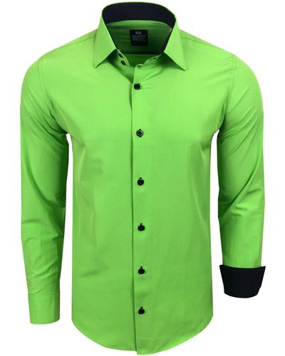 Rusty Neal Langarmhemd mit trendigem Farbkontrast - Grün