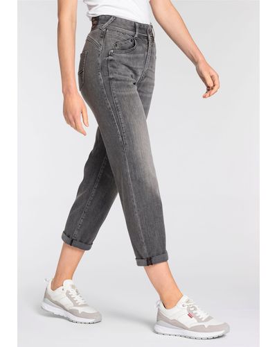 Herrlicher High-waist-Jeans HI Tap Denim Black Light - Grau