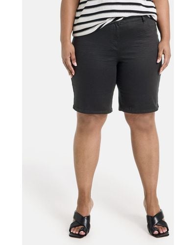 Samoon Stoffhose Shorts aus Baumwoll-Stretch - Schwarz