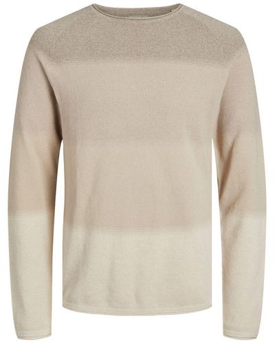 Jack & Jones Sweater Pullover mit Rundhals Ausschnitt JJEHILL - Natur