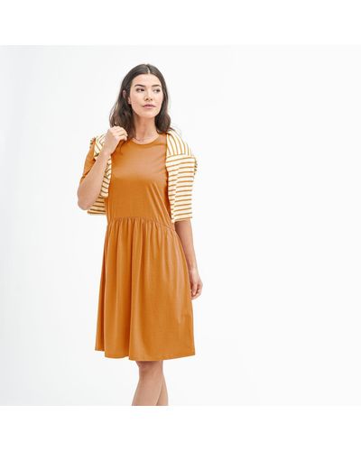 Living Crafts Sommerkleid ONIKA Modisch weiter, sommerlicher Schnitt - Orange