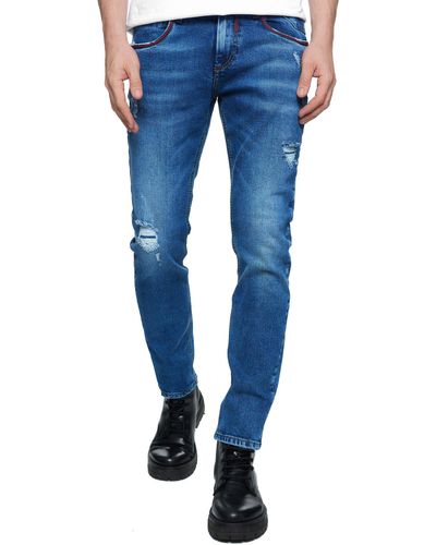 Rusty Neal Straight-Jeans MINO in klassischem Look - Blau