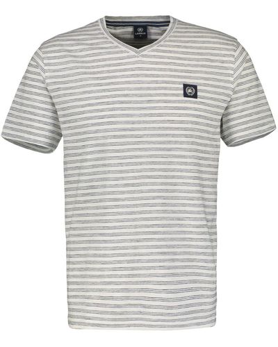 Lerros T-Shirt mit Streifenmuster - Grau