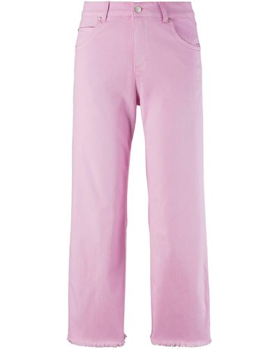 ANGELS 5-Pocket-Hose mit trendigem Fransen-Saum - Pink