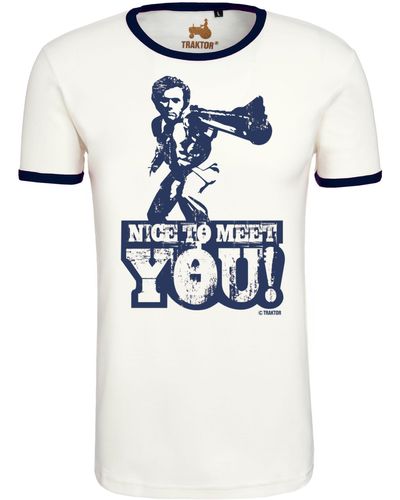 Logoshirt T-Shirt Dirty Harry – Nice To Meet You mit coolem Print - Blau