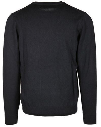 GANT V-Ausschnitt-Pullover blau regular fit (1-tlg) - Schwarz