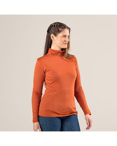 Living Crafts Rollkragenshirt NIA Feines Langarm-Shirt mit angesagtem Rollkragen - Orange