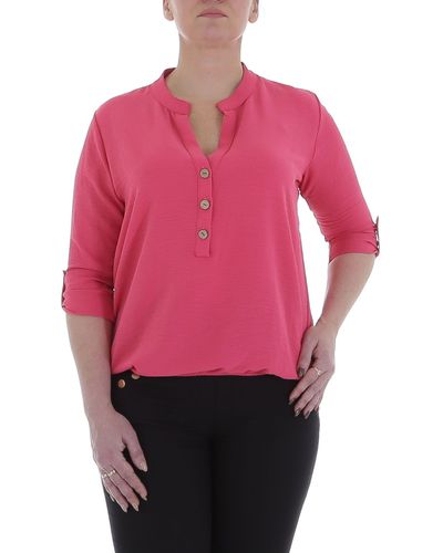 Ital-Design Crinklebluse Elegant Bluse in Pink - Rot
