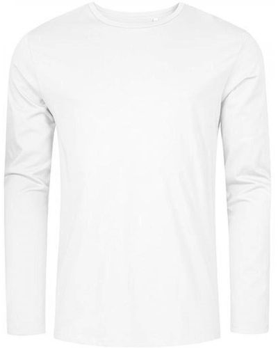 Promodoro Langarmshirt Roundneck T-Shirt Longsleeve, Gekämmte Baumwolle - Weiß