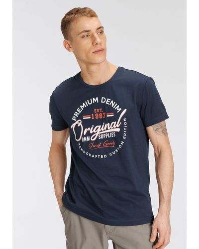 AJC T-Shirt mit großem Print im Brustbereich - Blau