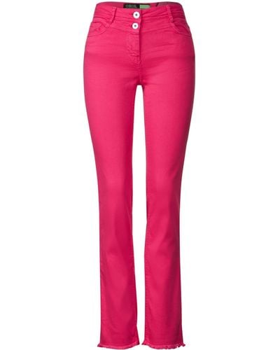 Cecil 5-Pocket-Jeans Style Toronto Straight open ed - Pink