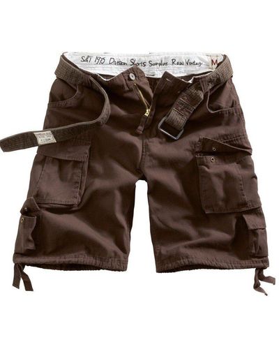 Surplus Raw Vintage Shorts Division mit 100% Baumwolle - Braun
