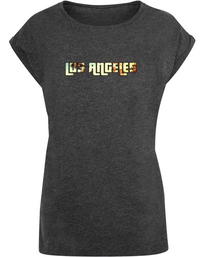 Laides T-Shirt | Angeles Tee Extended Shoulder Merchcode (1-tlg) Los Lyst Braun Grand in DE