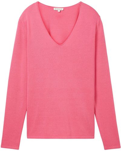 Tom Tailor Strickpullover sweater basic v-neck - Pink