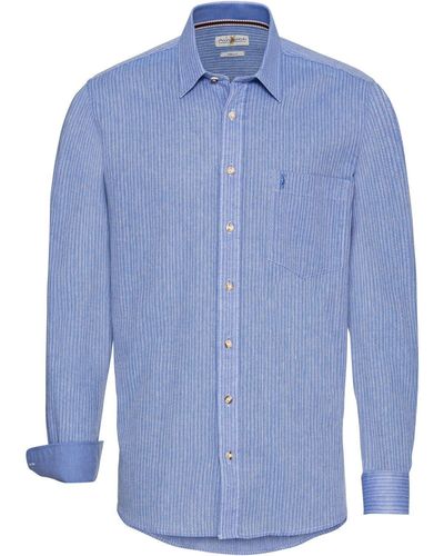 ALMSACH Trachtenhemd Basic - Blau