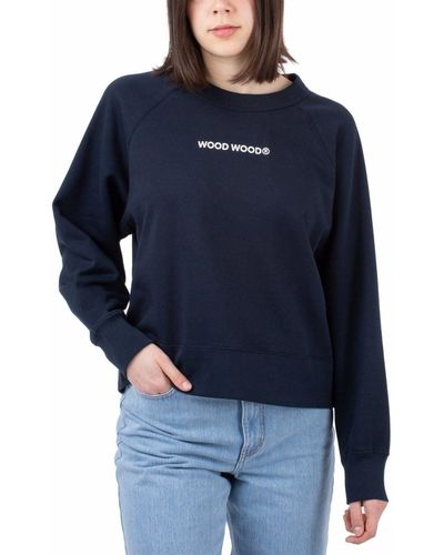 WOOD WOOD Sweater Wood Hope Logo Sweatshirt - Blau