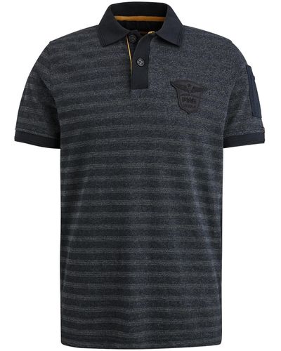PME LEGEND T-Shirt Short sleeve polo jacquard pique - Schwarz