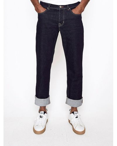 Five Fellas Straight-Jeans LUUK nachhaltig, Italien, Stretch, coole Waschung - Blau