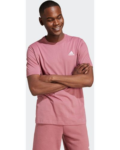 adidas T-Shirt ESSENTIALS SINGLE JERSEY EMBROIDERED SMALL LOGO - Pink