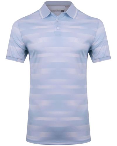 Kjus Poloshirt Spot Printed Polo White-Crystal Blue - Blau