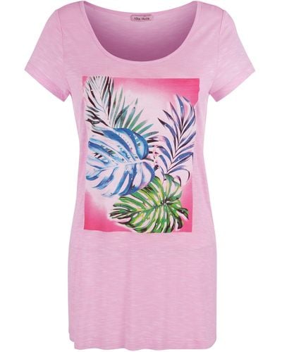 Alba Moda Strandshirt Shirt mit floralem Druck - Pink