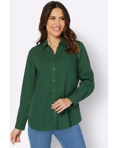 Sieh an! Klassische Langarm-Bluse - Grün