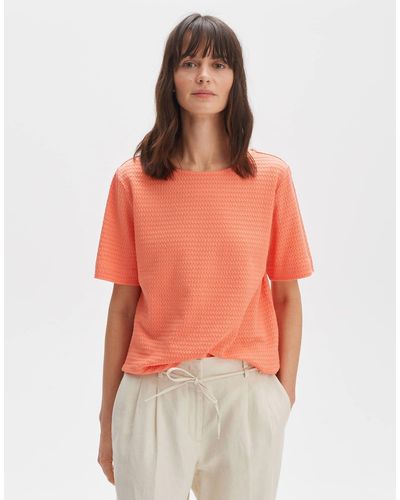 Opus Kurzarmshirt Shirt Serke - Orange