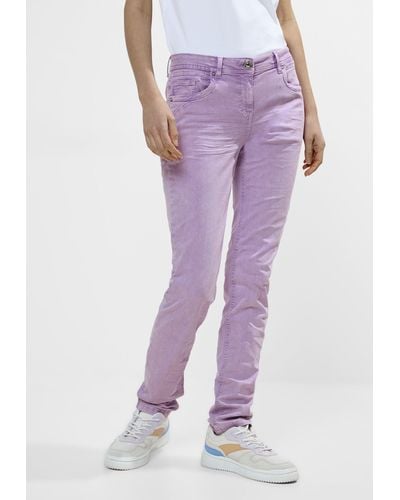 Cecil Gerade Jeans Middle Waist - Lila